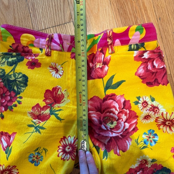 Vintage dolce skinny  Floral Yellow Pants - Picture 5 of 11